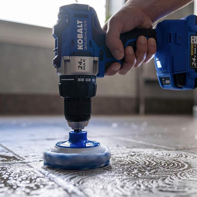 Multi-Purpose Drill Brush Kit Blue and White cleaning Scrub Pads 1