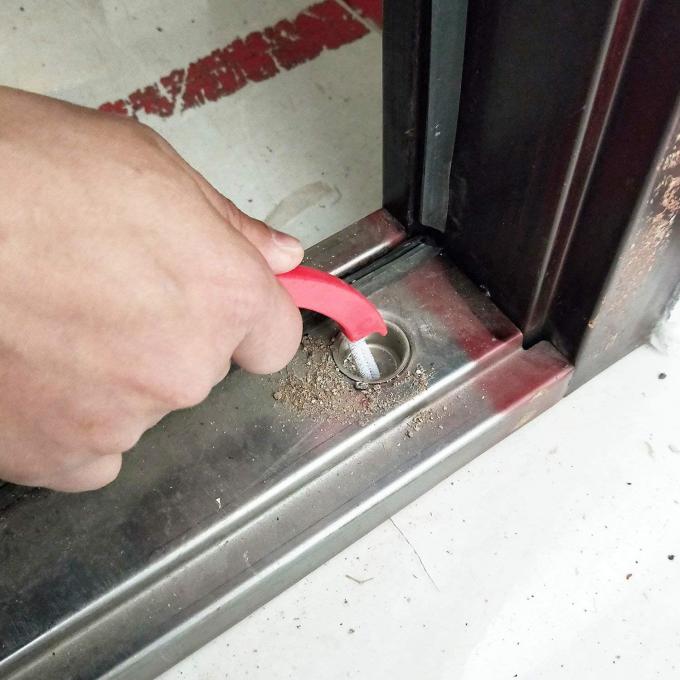 2.1in Red Joint Tile Scrub Brush 3.5inch Flat Shape Grout Cleaning 2