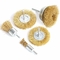 1 / 4 Inch Shank Brass Wire Wheel Brush Set Crimped For Drill